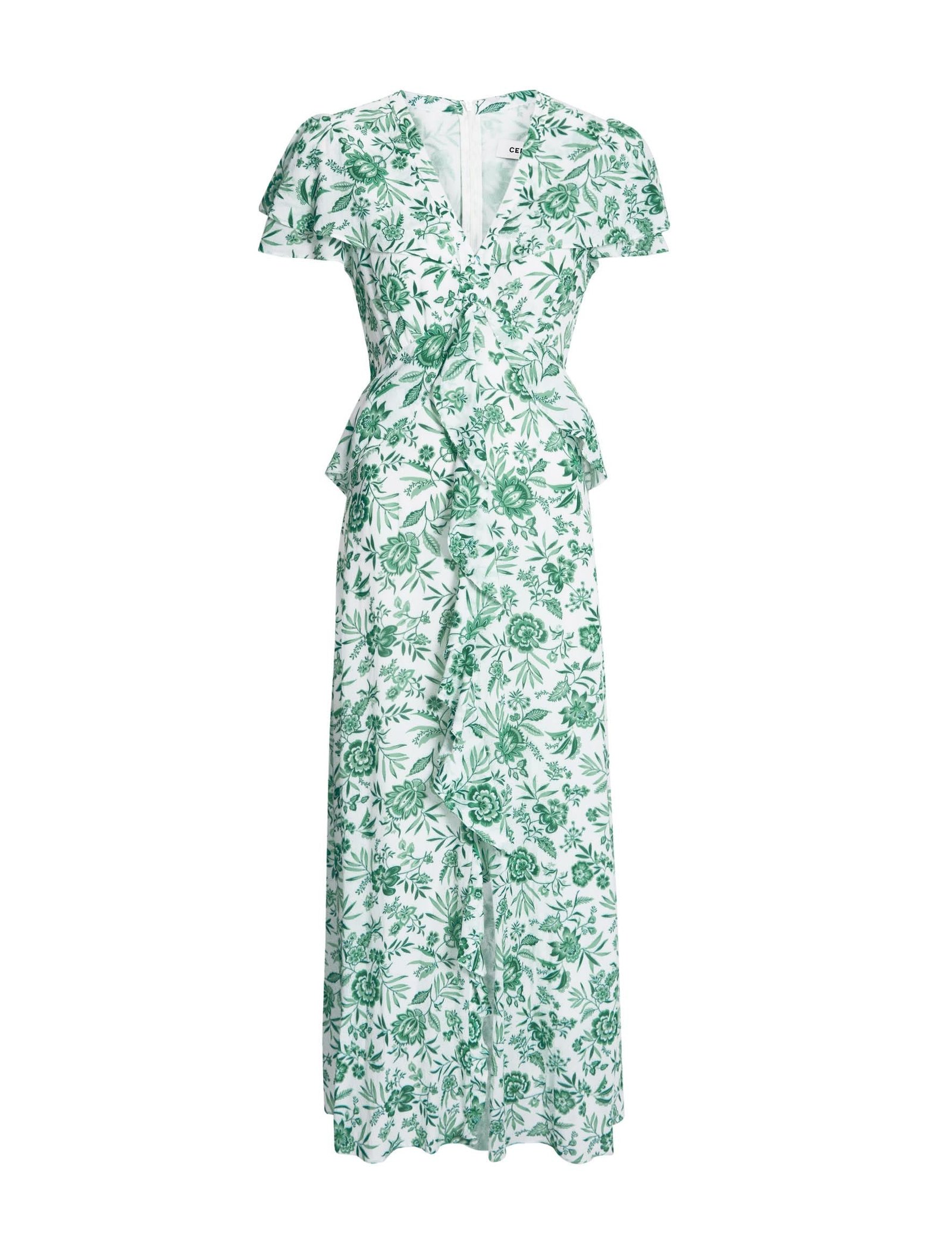 Vivienne Cotton Blend Maxi Dress - Green Palm Floral Print - Image 9